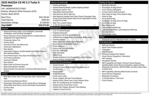 White 2025 Mazda CX-90 3.3 Turbo S Premium for sale in Enfield, CT