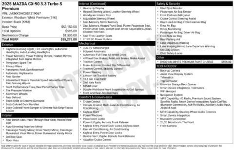 More photos of 2025 Mazda CX-90 3.3 Turbo S Premium at Lia Volkswagen, CT