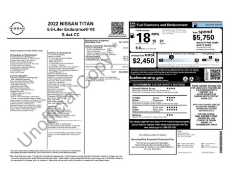 White 2022 Nissan Titan S for sale in Enfield, CT