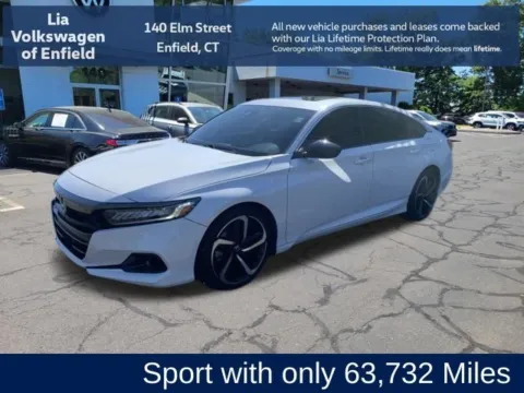 White 2021 Honda Accord Sport 2.0T for sale in Enfield, CT