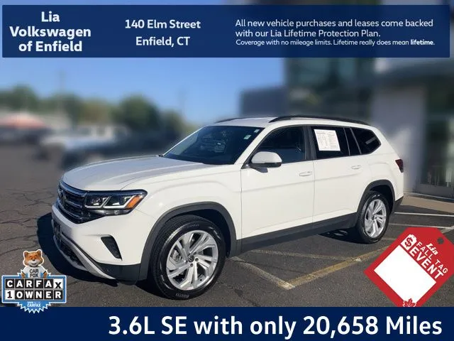 White 2023 Volkswagen Atlas 3.6L V6 SE w/Technology for sale in Enfield, CT