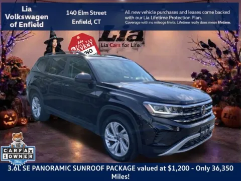 Black 2023 Volkswagen Atlas 3.6L V6 SE w/Technology for sale in Enfield, CT
