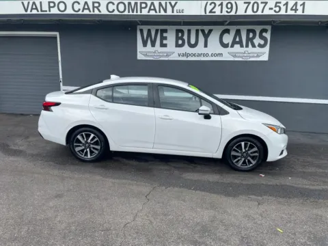 White 2021 Nissan Versa SV Sedan 4D for sale in Valparaiso, IN