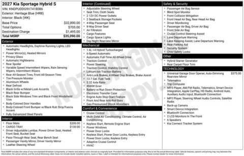 Another view of 2027 Kia Sportage Hybrid S for sale in Denver, CO at Emich Kia