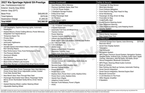 Another view of 2027 Kia Sportage Hybrid SX-Prestige for sale in Denver, CO at Emich Kia