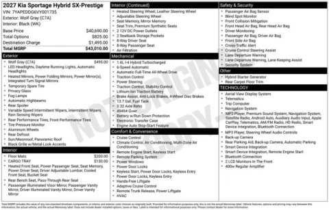 Another view of 2027 Kia Sportage Hybrid SX-Prestige for sale in Denver, CO at Emich Kia