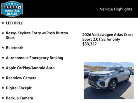 More photos of 2026 Volkswagen Atlas Cross Sport 2.0T SE at Emich Volkswagen, CO