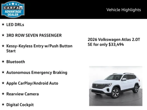More photos of 2026 Volkswagen Atlas SE at Emich Volkswagen, CO