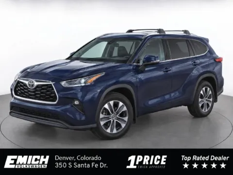 Blue 2022 Toyota Highlander XLE for sale in Denver, CO