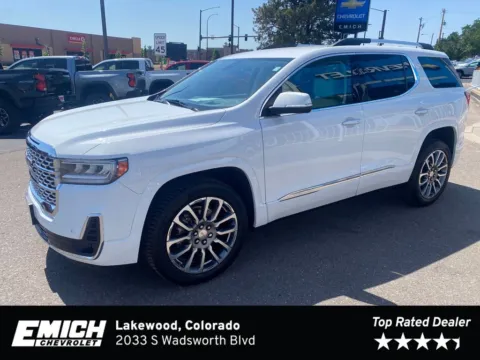 White 2023 GMC Acadia Denali for sale in Lakewood, CO