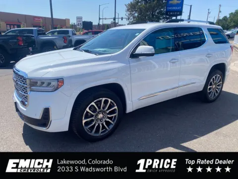 White 2023 GMC Acadia Denali for sale in Lakewood, CO