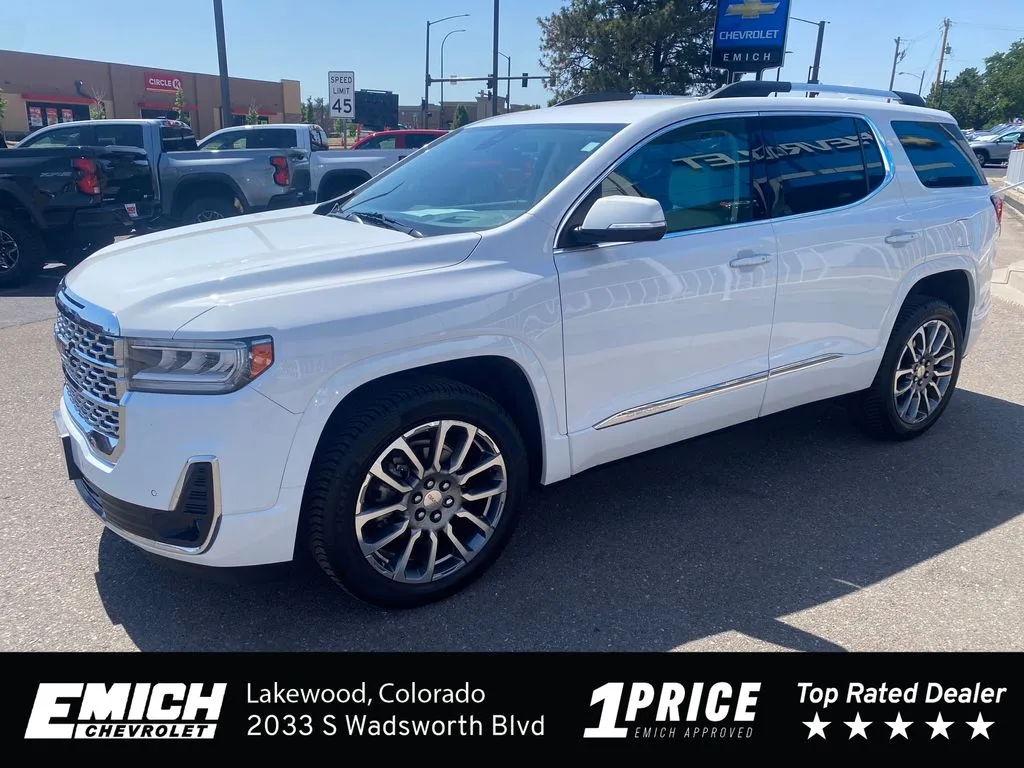 White 2023 GMC Acadia Denali for sale in Lakewood, CO