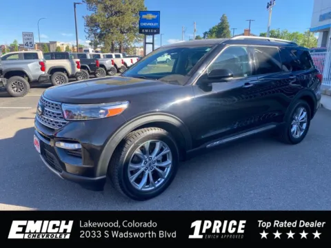 Black 2021 Ford Explorer Limited for sale in Lakewood, CO