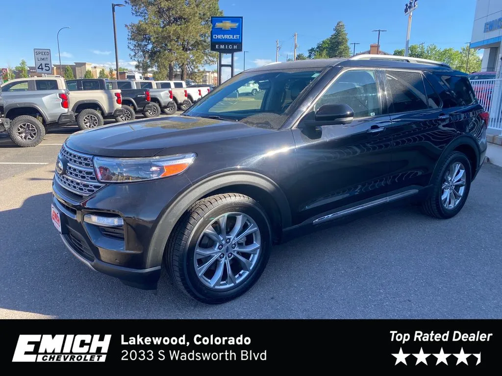 Black 2021 Ford Explorer Limited for sale in Lakewood, CO