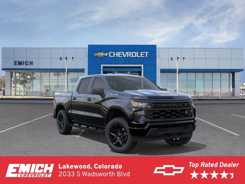 Black 2026 Chevrolet Silverado 1500 Custom for sale in Lakewood, CO