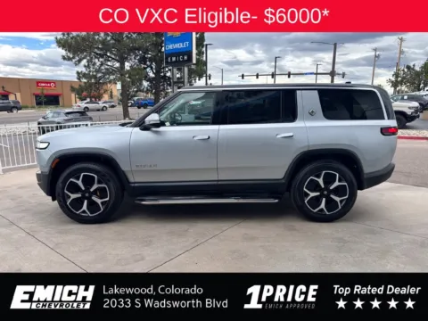 Photos of 2023 Rivian R1S Adventure Quad Motor Large Pack for sale in Lakewood, CO at Emich Chevrolet