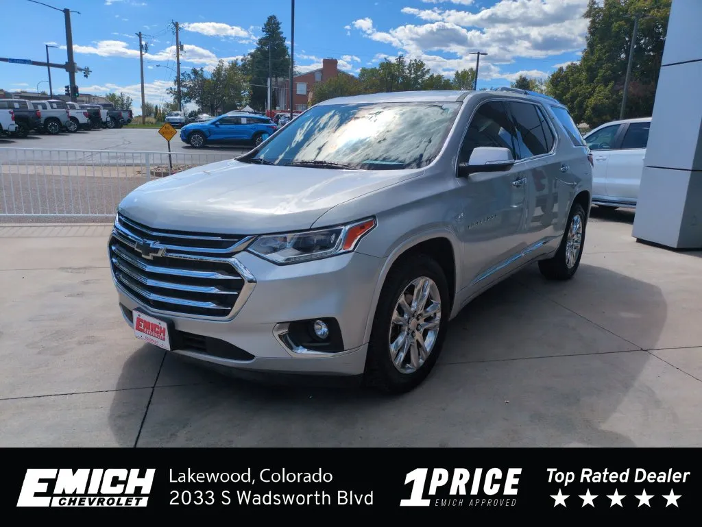 Silver 2021 Chevrolet Traverse High Country for sale in Lakewood, CO