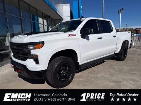 White 2023 Chevrolet Silverado 1500 Custom Trail Boss for sale in Lakewood, CO