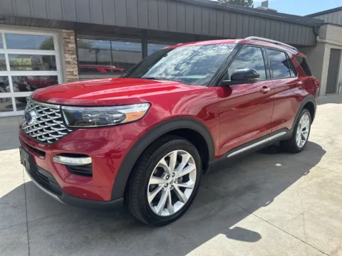 Red 2023 Ford Explorer Platinum for sale in River Falls, WI