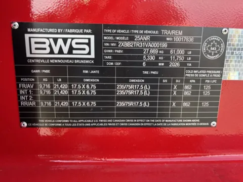 Another view of 2027 BWS 25ANR for sale in Saginaw, MI at Wieland Truck & Trailer - Saginaw
