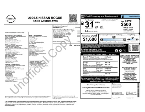 Photos of 2026 Nissan Rogue Dark Armor for sale in Mansfield, OH at Clement Nissan of Mansfield