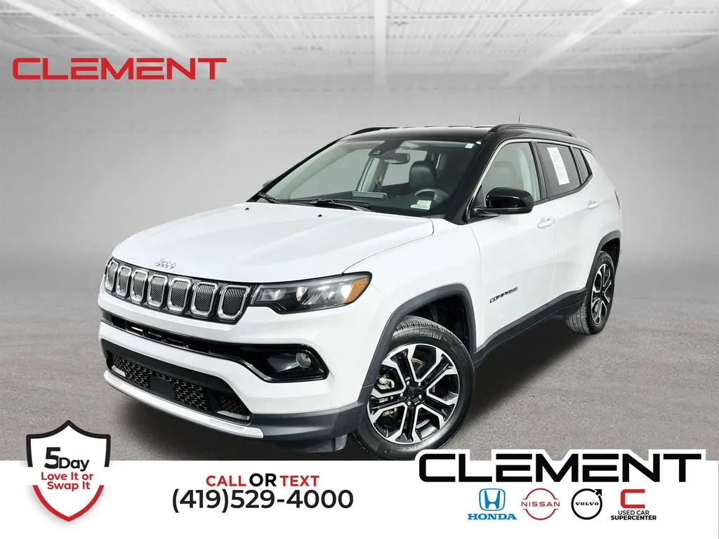 White 2022 Jeep Compass Limited for sale in Mansfield, OH