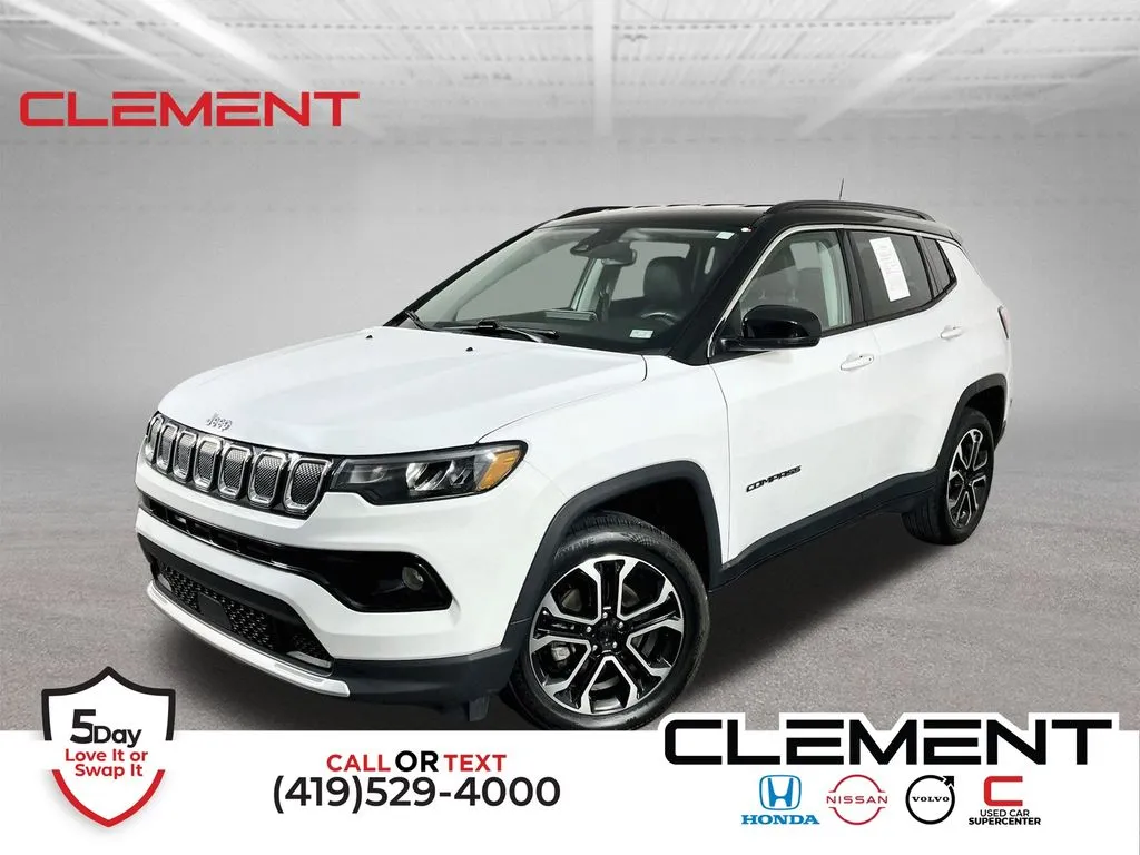 White 2022 Jeep Compass Limited for sale in Mansfield, OH