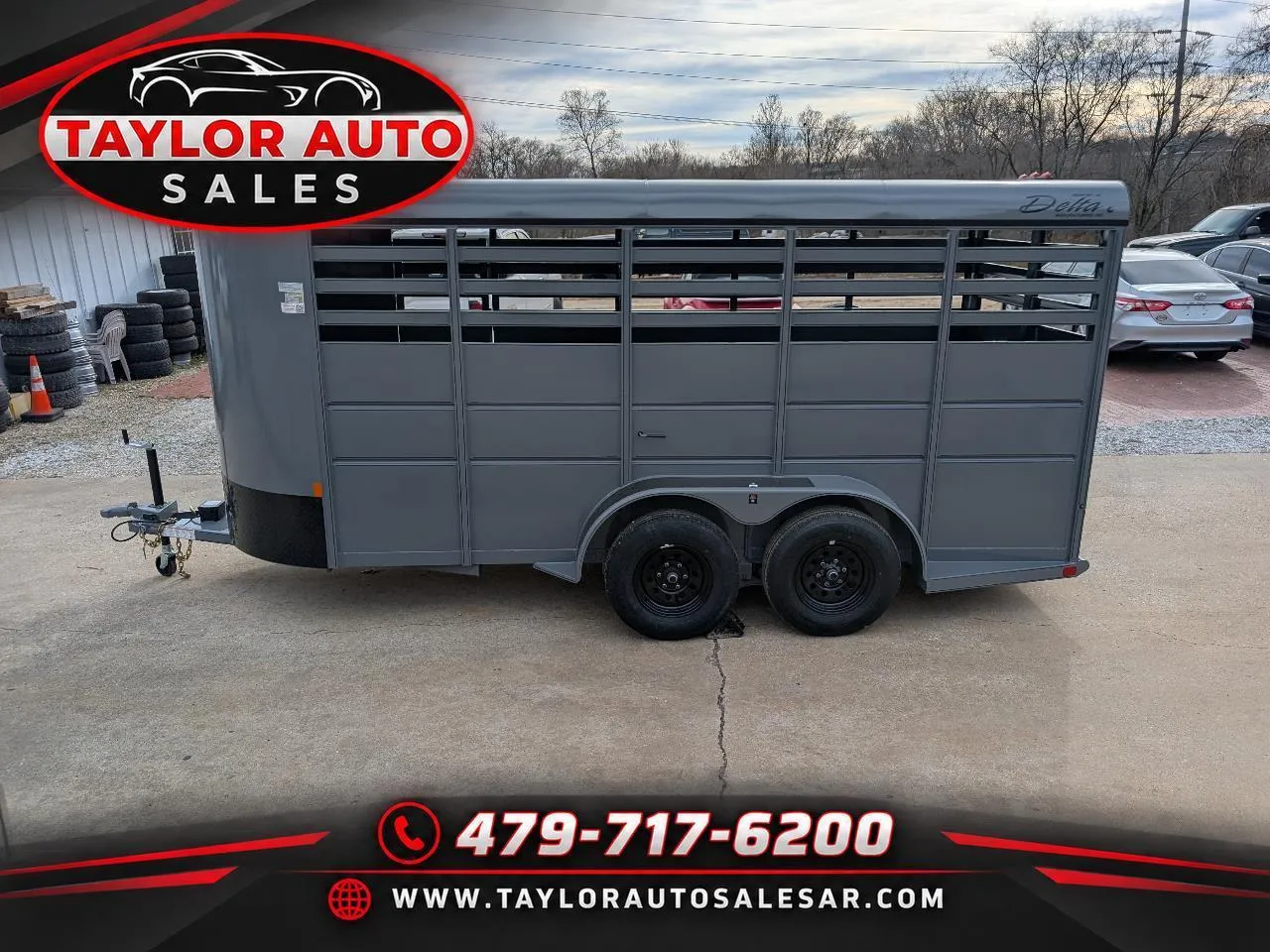 Gray 2025 DELTA MANUFACTURING 500 ES 16' HORSE TRAILER for sale in Springdale, AR