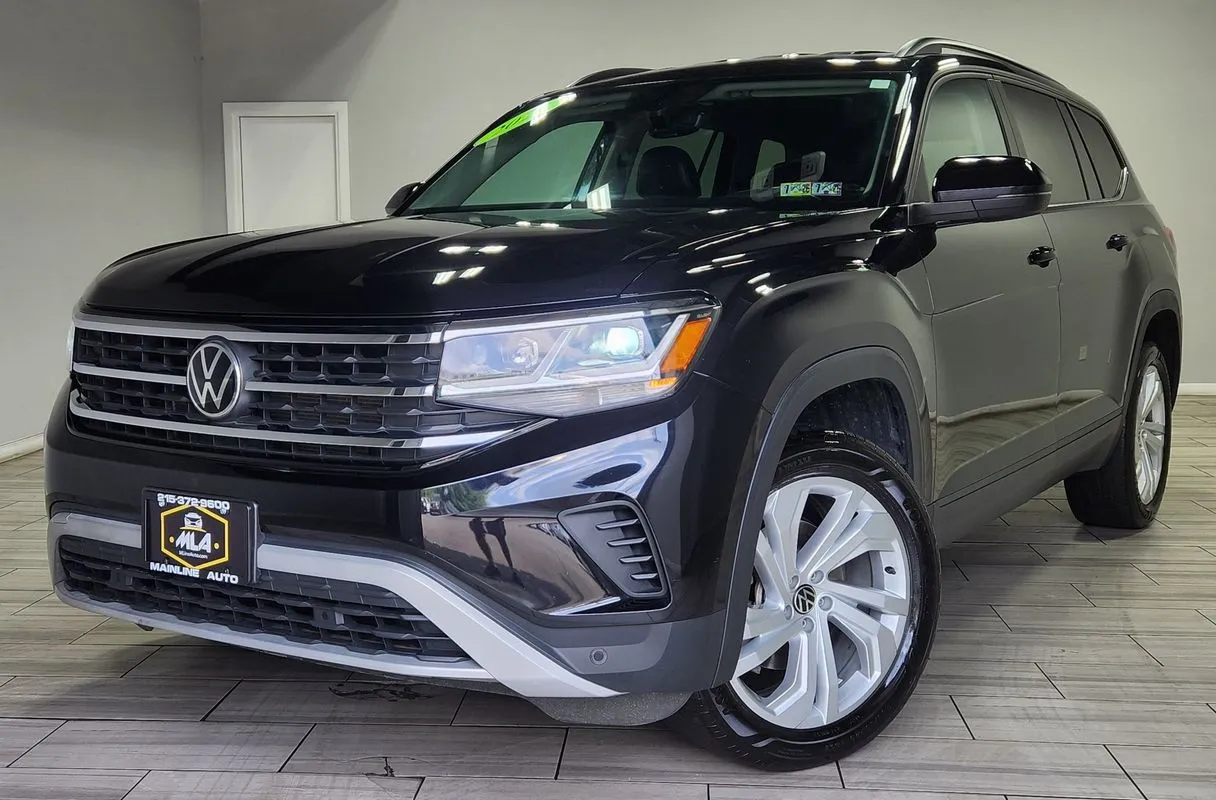 Black 2021 Volkswagen Atlas 3.6L V6 SE w/Technology for sale in Philadelphia, PA
