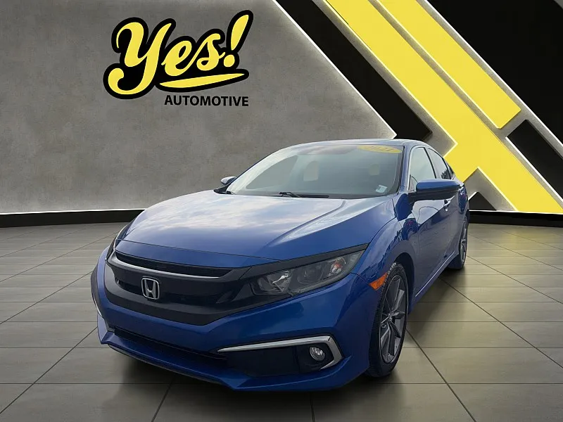 Blue 2021 Honda Civic Sedan EX CVT for sale in Fort Wayne, IN