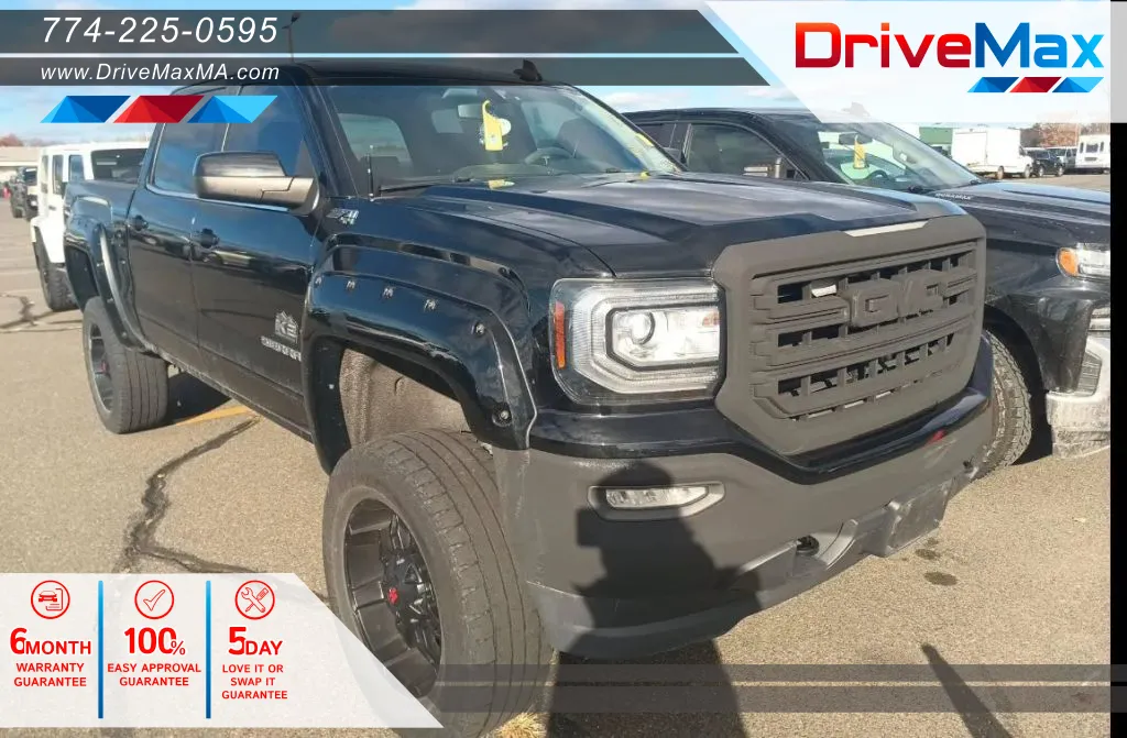 Black 2017 GMC Sierra 1500 Crew Cab SLE Pickup 4D 5 3/4 ft for sale in West Bridgewater, MA