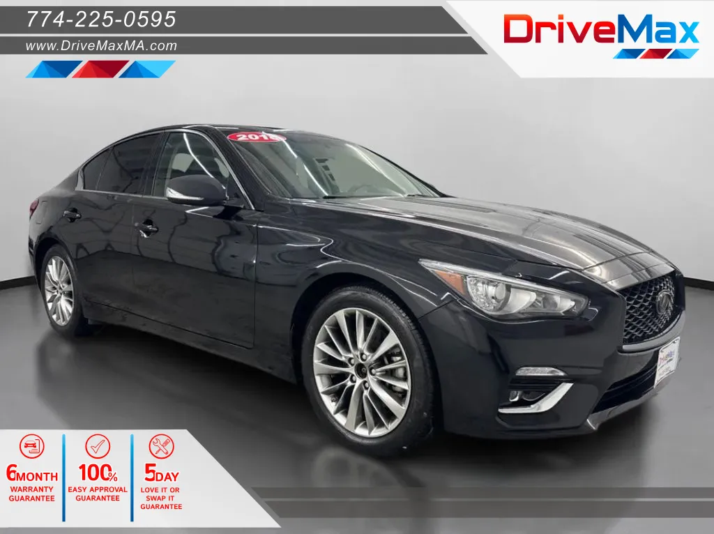 Black 2018 INFINITI Q50 3.0t LUXE Sedan 4D for sale in West Bridgewater, MA