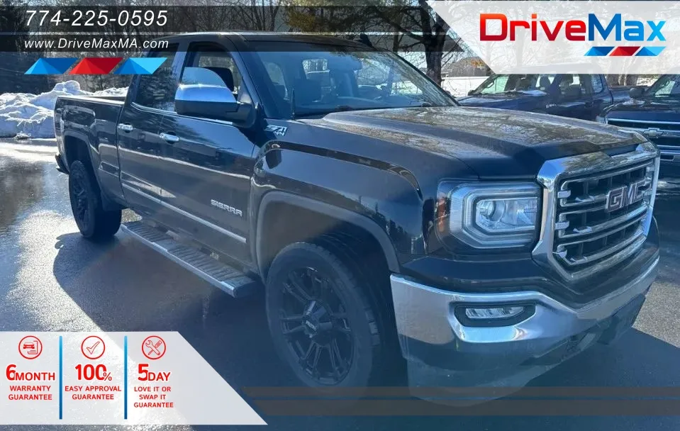 Black 2017 GMC Sierra 1500 Double Cab SLT Pickup 4D 6 1/2 ft for sale in West Bridgewater, MA