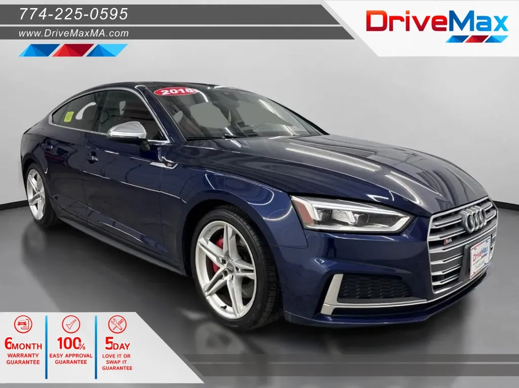 Blue 2018 Audi S5 Premium Plus Sedan 4D for sale in West Bridgewater, MA