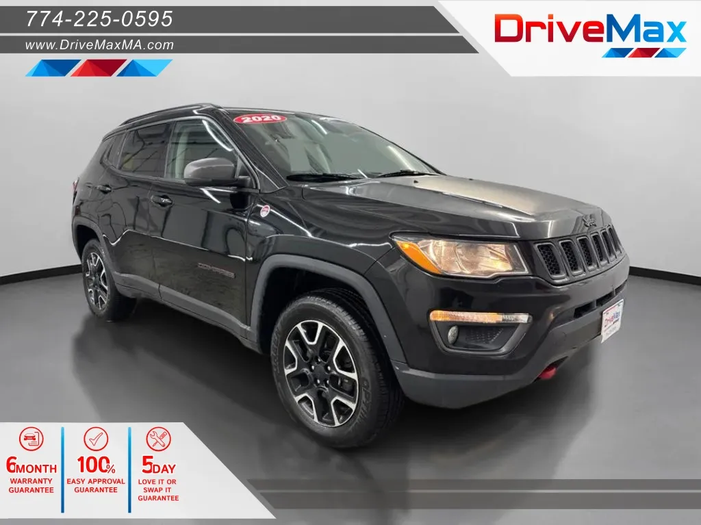 Black 2020 Jeep Compass Trailhawk Sport Utility 4D for sale in West Bridgewater, MA