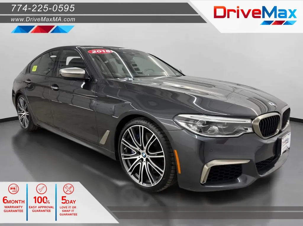 Gray 2018 BMW 5 Series M550i xDrive Sedan 4D for sale in West Bridgewater, MA