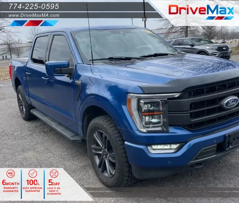Blue 2022 Ford F-150 SuperCrew Cab Lariat Pickup 4D 5 1/2 ft for sale in West Bridgewater, MA