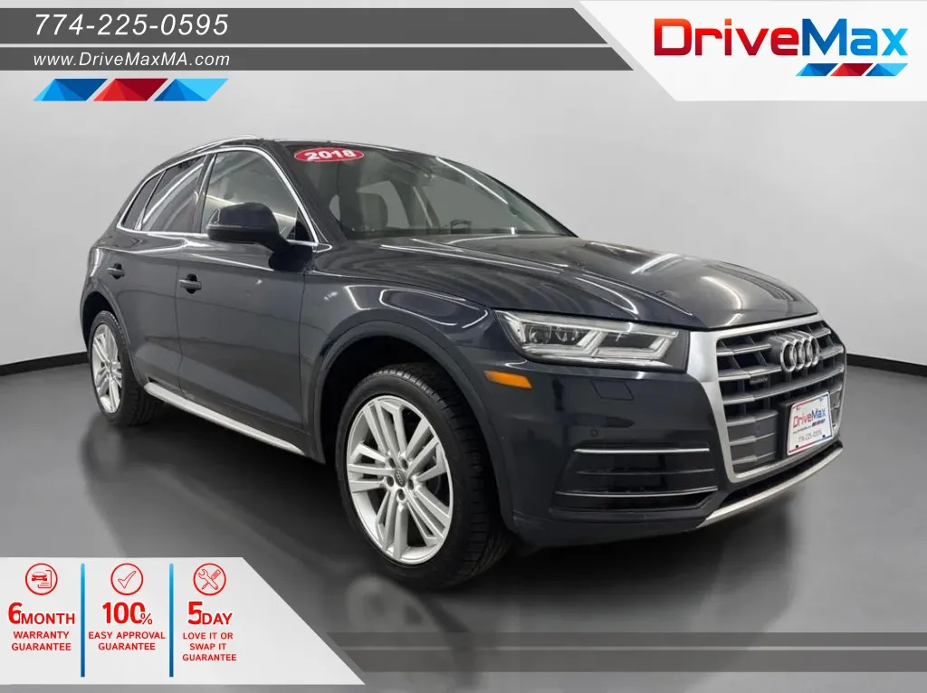 Blue 2018 Audi Q5 Premium Plus Sport Utility 4D for sale in West Bridgewater, MA