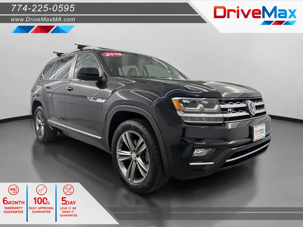 Black 2019 Volkswagen Atlas SE R-Line 4Motion w/Tech Pkg Sport Utility 4D for sale in West Bridgewater, MA