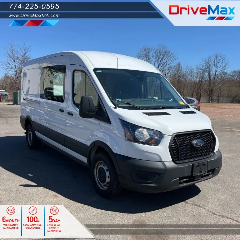 White 2023 Ford Transit 250 Cargo Van Medium Roof w/LWB Van 3D for sale in West Bridgewater, MA
