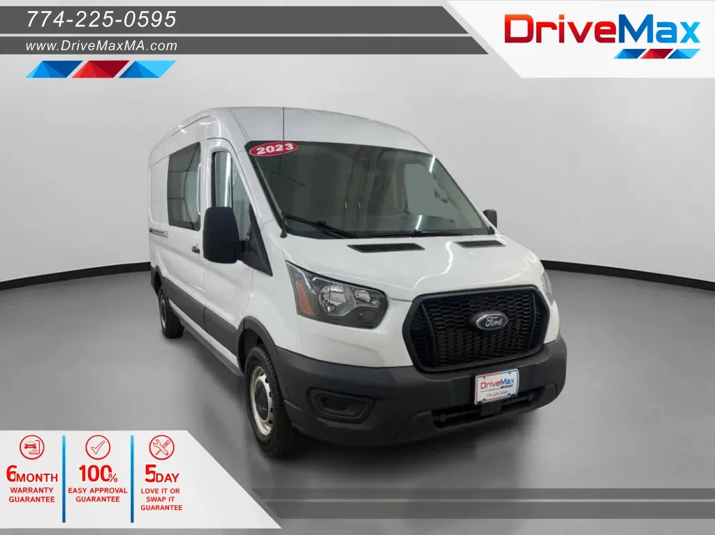 White 2023 Ford Transit 250 Cargo Van Medium Roof w/LWB Van 3D for sale in West Bridgewater, MA