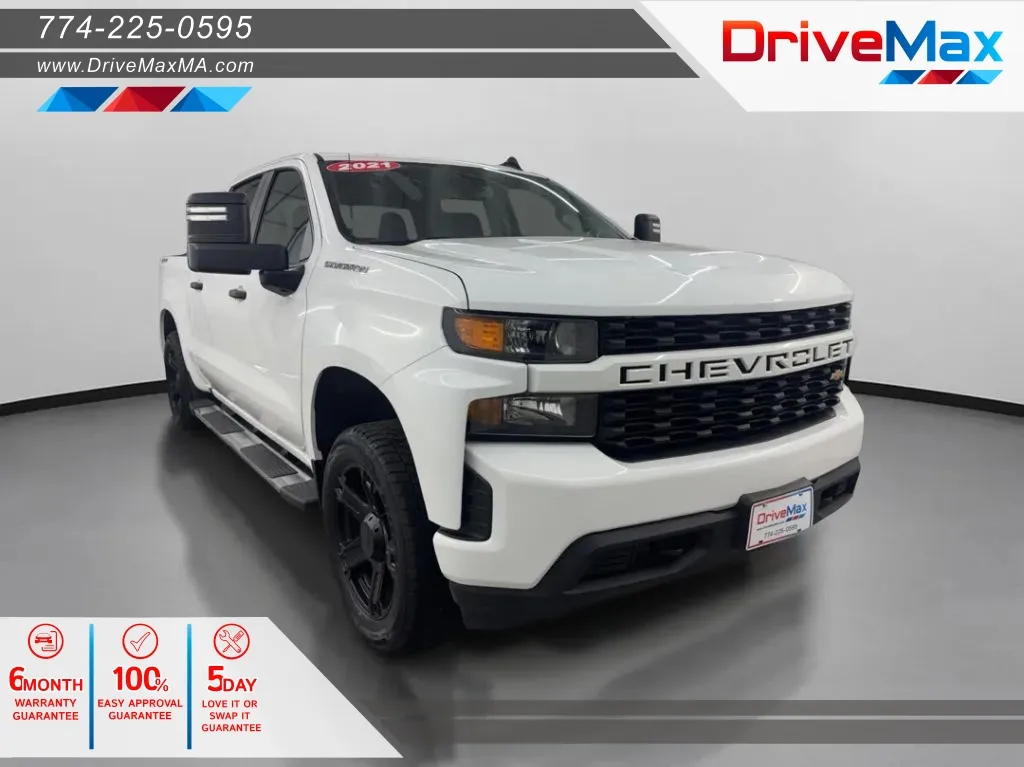 2021 Chevrolet Silverado 1500 Crew Cab Custom Pickup 4D 5 3/4 ft for sale in West Bridgewater, MA