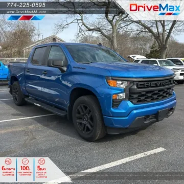 Blue 2022 Chevrolet Silverado 1500 Crew Cab Custom Pickup 4D 5 3/4 ft for sale in West Bridgewater, MA