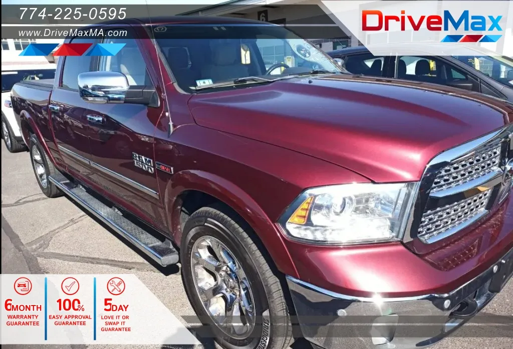 Red 2018 Ram 1500 Crew Cab Laramie Pickup 4D 6 1/3 ft for sale in West Bridgewater, MA
