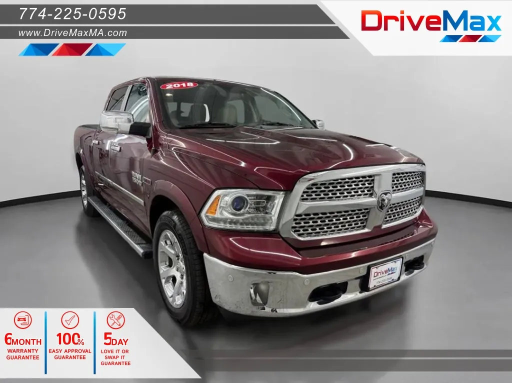 Red 2018 Ram 1500 Crew Cab Laramie Pickup 4D 6 1/3 ft for sale in West Bridgewater, MA