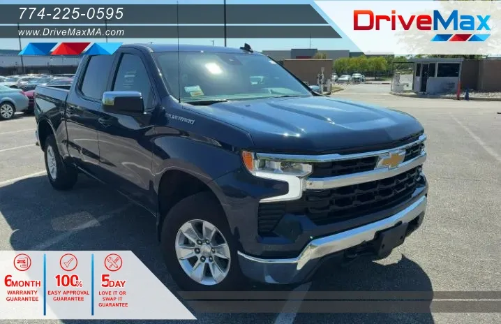 Blue 2023 Chevrolet Silverado 1500 Crew Cab LT Pickup 4D 5 3/4 ft for sale in West Bridgewater, MA