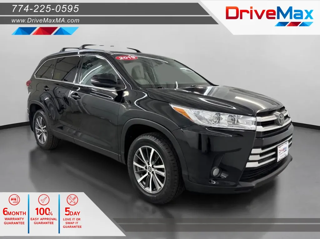 Black 2019 Toyota Highlander XLE Sport Utility 4D for sale in West Bridgewater, MA