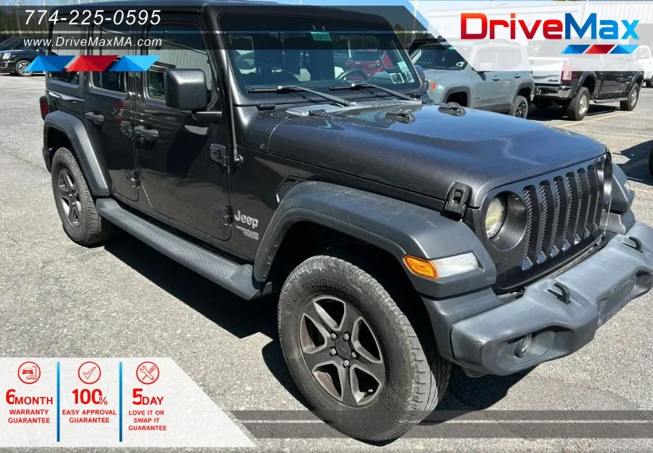 Black 2018 Jeep Wrangler Unlimited All New Sport S Sport Utility 4D for sale in West Bridgewater, MA