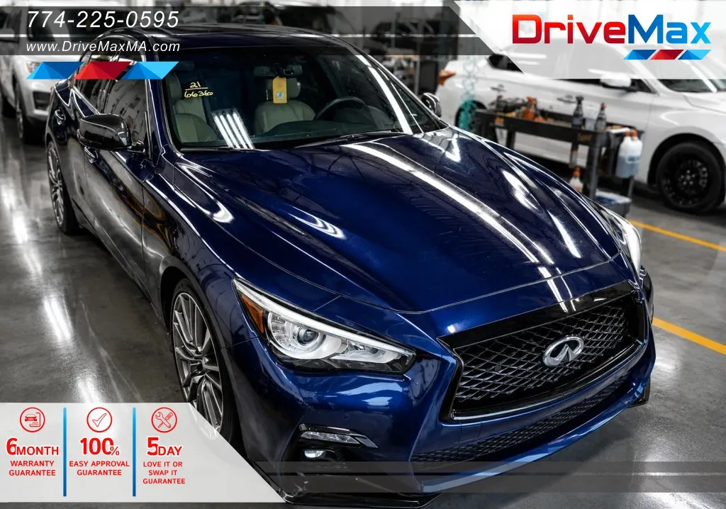 Blue 2021 INFINITI Q50 RED SPORT 400 Sedan 4D for sale in West Bridgewater, MA