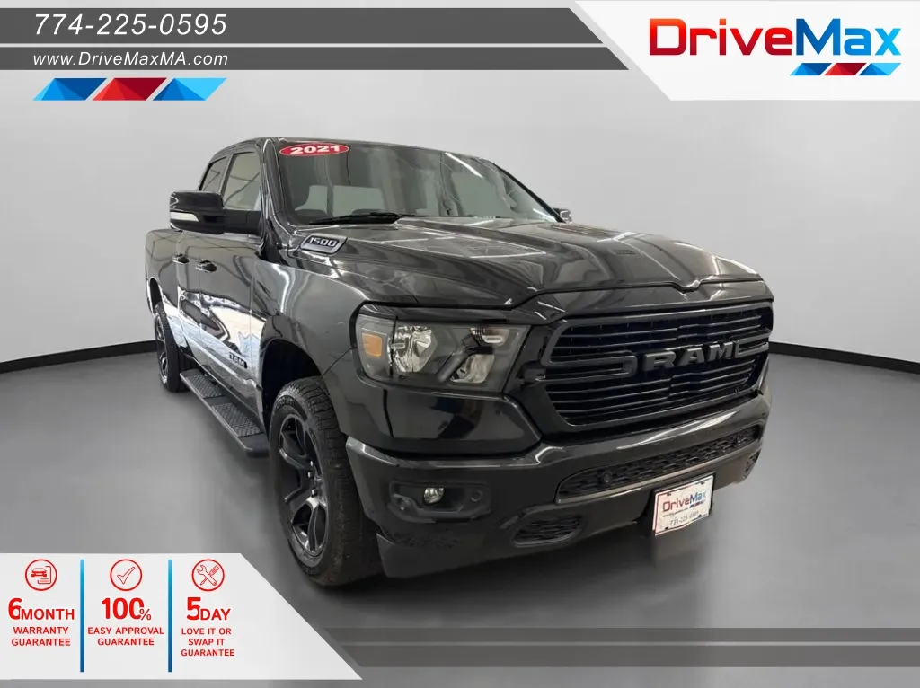 Black 2021 Ram 1500 Quad Cab Big Horn Pickup 4D 6 1/3 ft for sale in West Bridgewater, MA